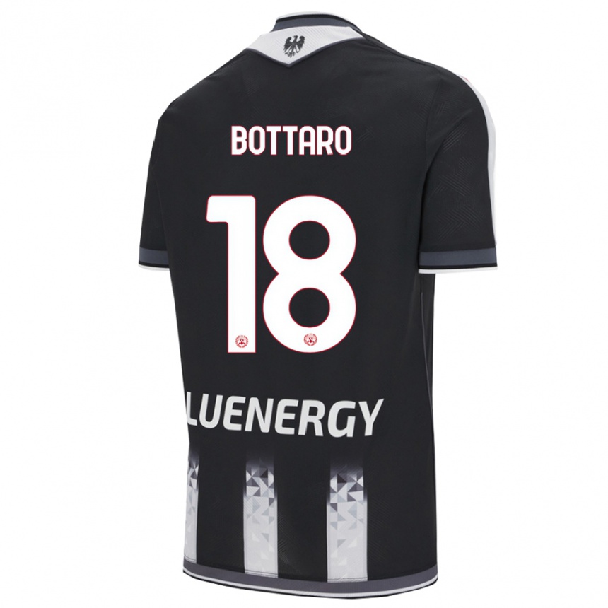 גברים כדורגל Leonardo Bottaro #18 שחור לבן ג'רזי ביתית 2025/26