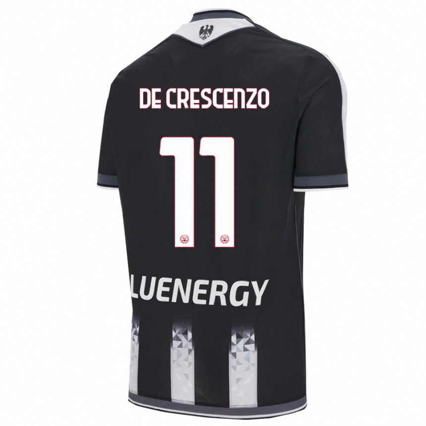 גברים כדורגל Marco De Crescenzo #11 שחור לבן ג'רזי ביתית 2025/26