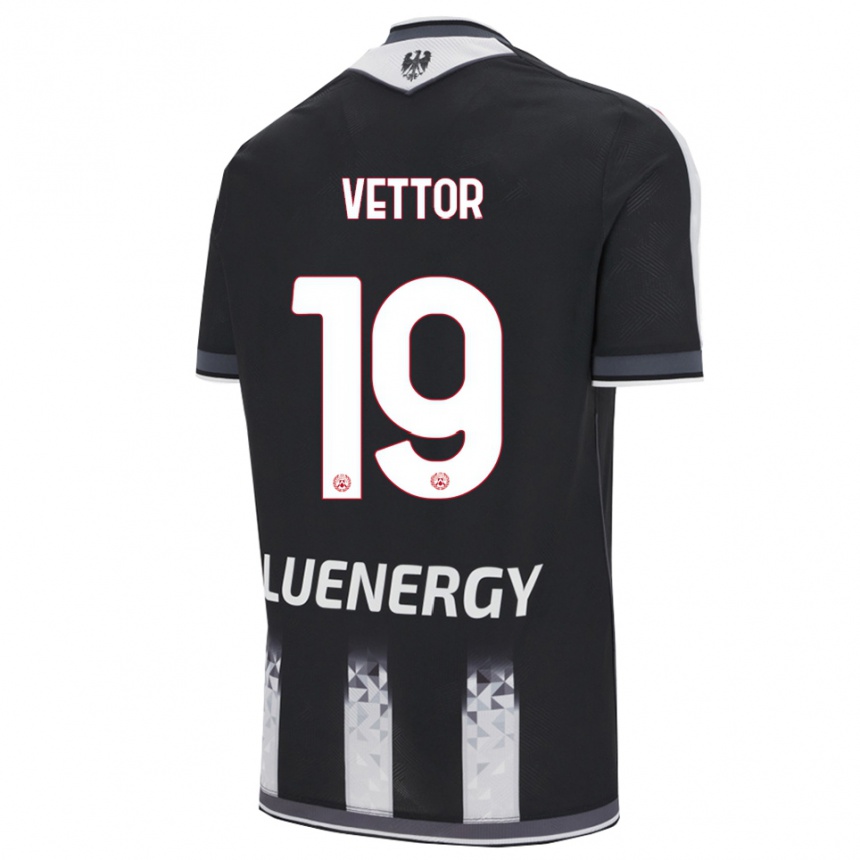גברים כדורגל Marco Vettor #19 שחור לבן ג'רזי ביתית 2025/26