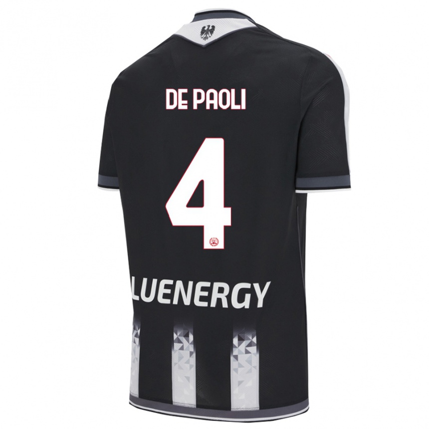 גברים כדורגל Cristiano De Paoli #4 שחור לבן ג'רזי ביתית 2025/26