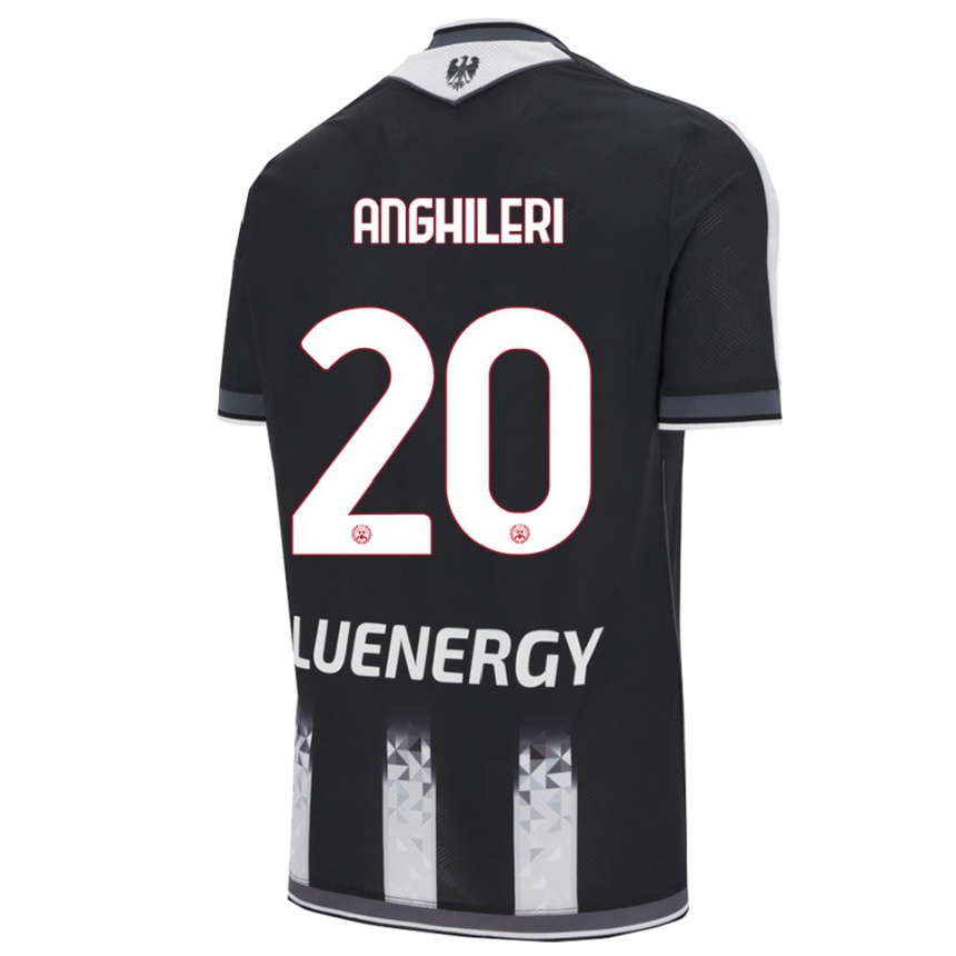 גברים כדורגל Giulio Anghileri #20 שחור לבן ג'רזי ביתית 2025/26