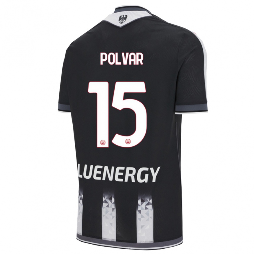 גברים כדורגל Francesco Polvar #15 שחור לבן ג'רזי ביתית 2025/26