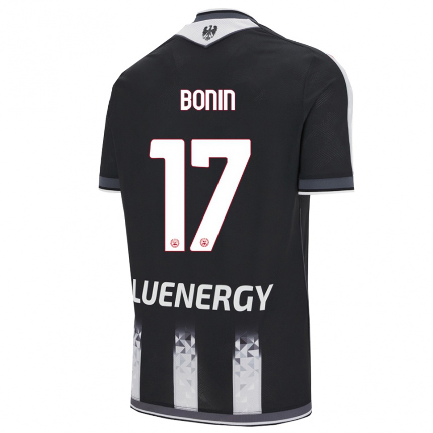 גברים כדורגל Luca Bonin #17 שחור לבן ג'רזי ביתית 2025/26
