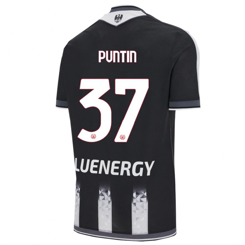 גברים כדורגל Eric Puntin #37 שחור לבן ג'רזי ביתית 2025/26