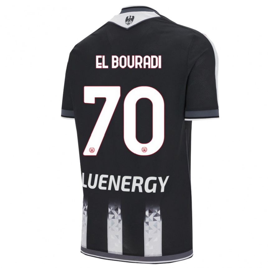 גברים כדורגל Walid El Bouradi #70 שחור לבן ג'רזי ביתית 2025/26