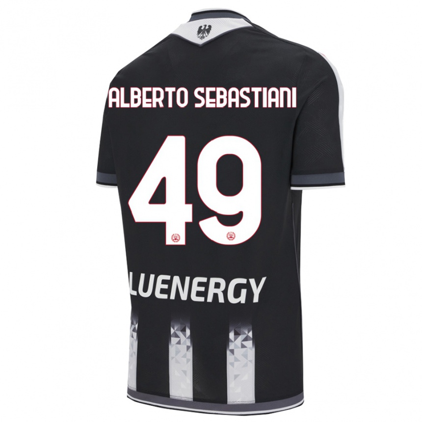 גברים כדורגל José Alberto Sebastiani #49 שחור לבן ג'רזי ביתית 2025/26
