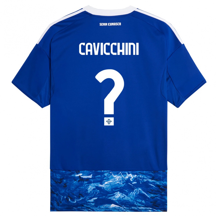 גברים כדורגל Leonardo Cavicchini #0 כחול לבן ג'רזי ביתית 2025/26