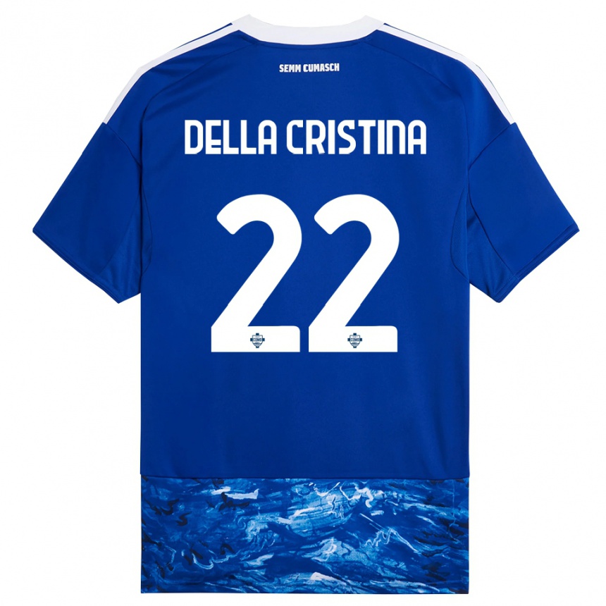 גברים כדורגל Stefano Della Cristina #22 כחול לבן ג'רזי ביתית 2025/26