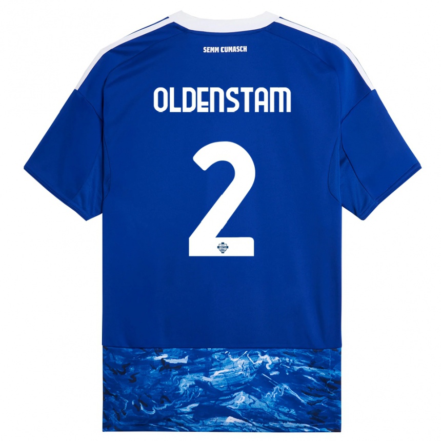 גברים כדורגל Lyfe Oldenstam #2 כחול לבן ג'רזי ביתית 2025/26