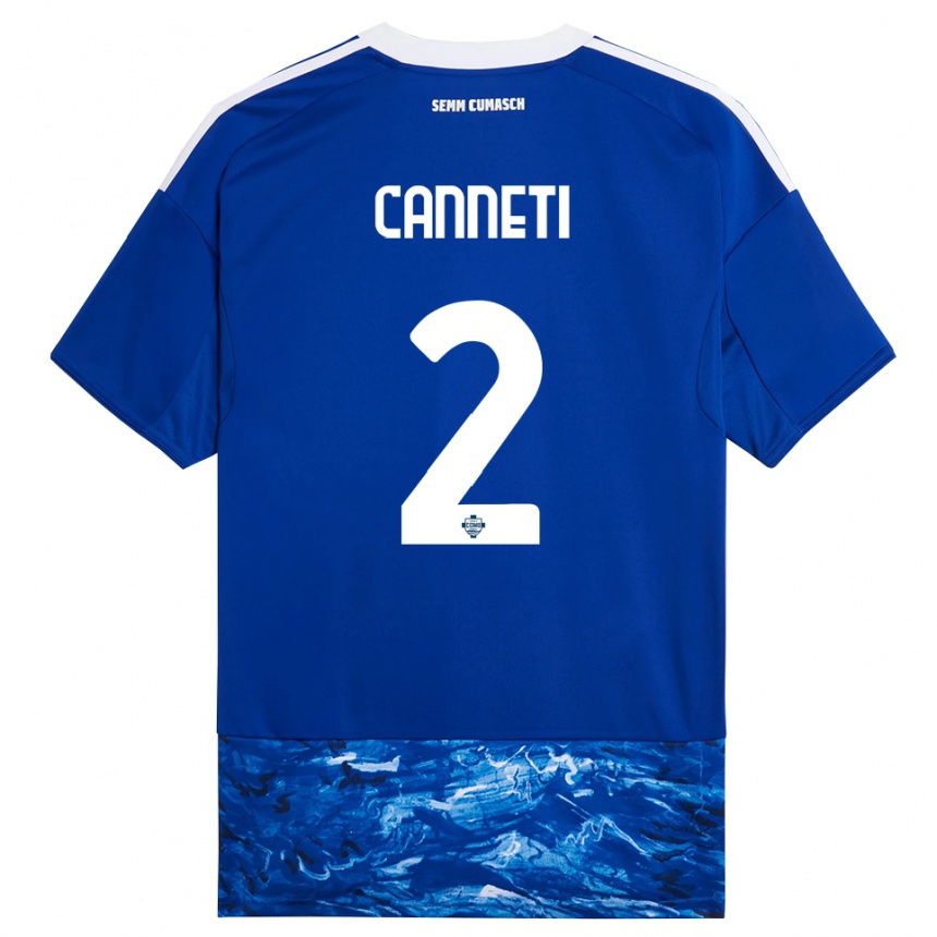 גברים כדורגל Jacopo Canneti #2 כחול לבן ג'רזי ביתית 2025/26