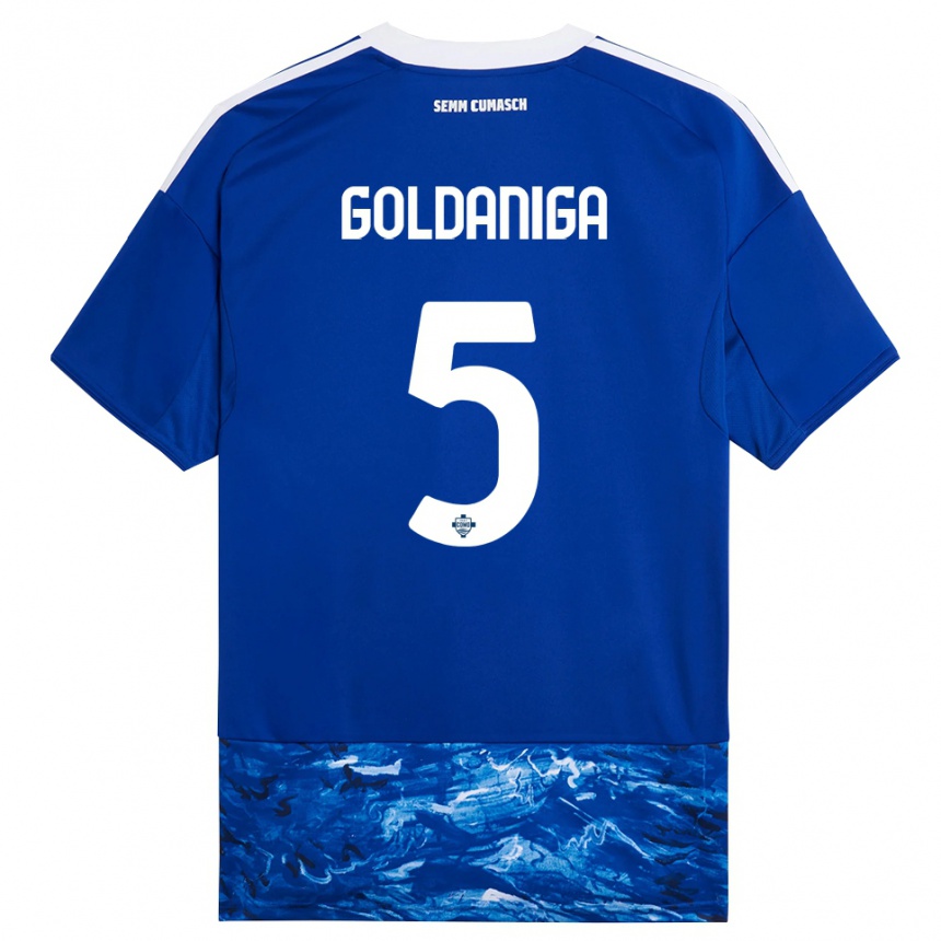 גברים כדורגל Edoardo Goldaniga #5 כחול לבן ג'רזי ביתית 2025/26
