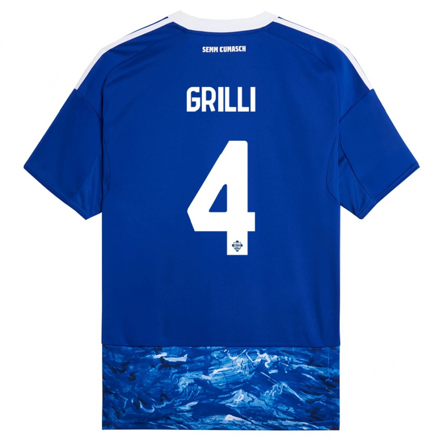 גברים כדורגל Federico Grilli #4 כחול לבן ג'רזי ביתית 2025/26