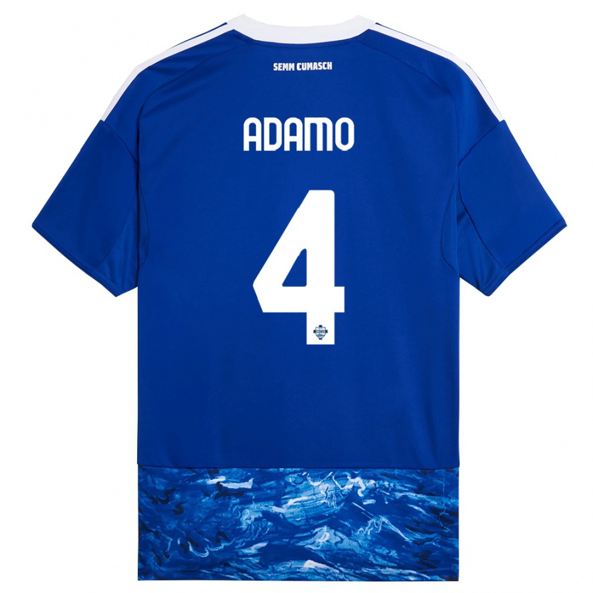 גברים כדורגל Andrea Adamo #4 כחול לבן ג'רזי ביתית 2025/26