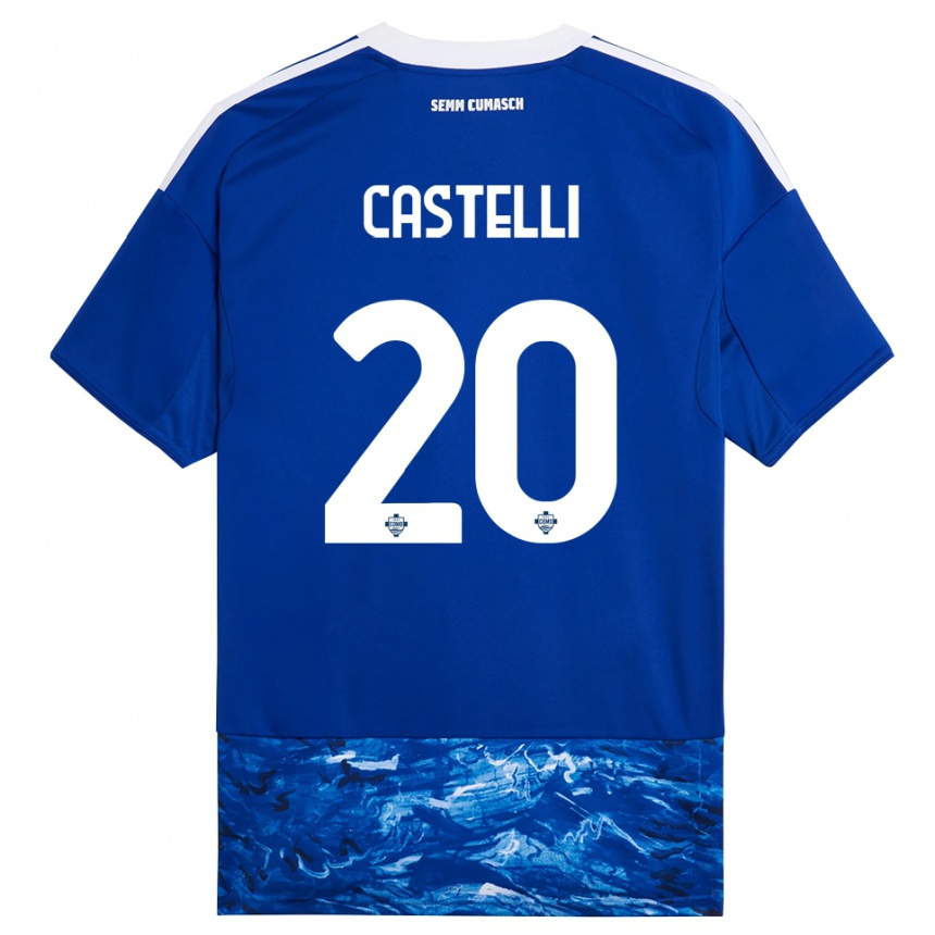 גברים כדורגל Matteo Castelli #20 כחול לבן ג'רזי ביתית 2025/26