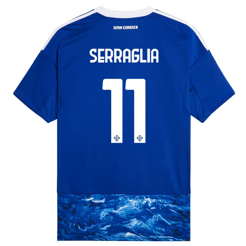 גברים כדורגל Lucas Serraglia #11 כחול לבן ג'רזי ביתית 2025/26