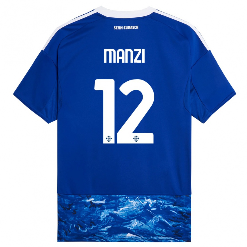 גברים כדורגל Federico Manzi #12 כחול לבן ג'רזי ביתית 2025/26