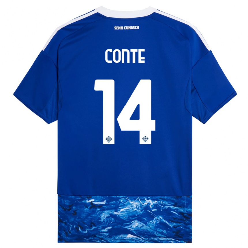 גברים כדורגל Federico Conte #14 כחול לבן ג'רזי ביתית 2025/26