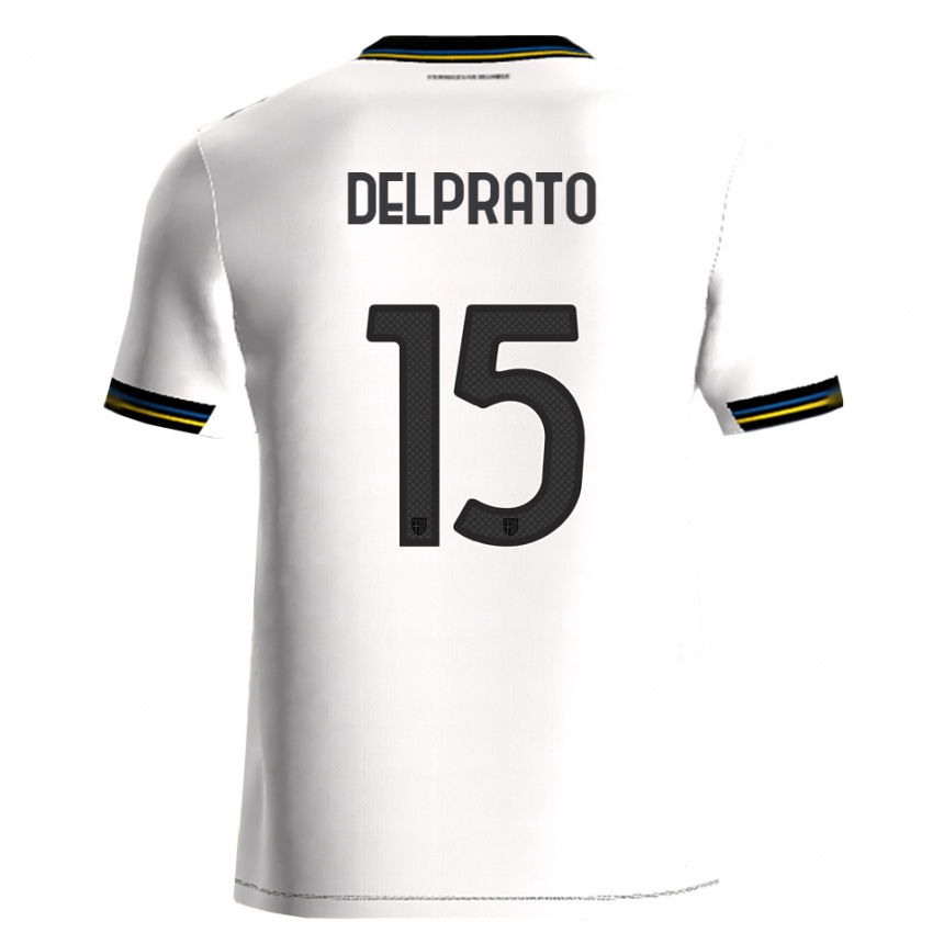 גברים כדורגל Enrico Delprato #15 לבן שחור ג'רזי ביתית 2025/26