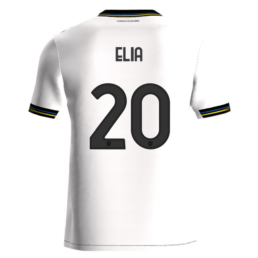 גברים כדורגל Alessandro Elia #20 לבן שחור ג'רזי ביתית 2025/26
