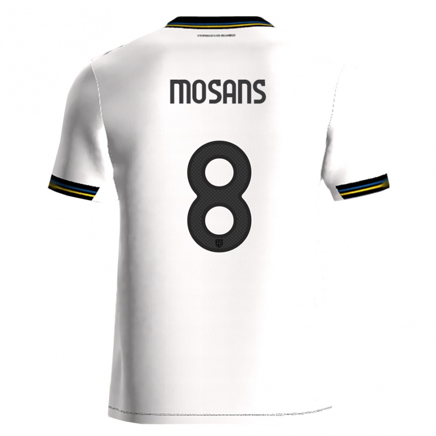 גברים כדורגל Kristaps Mosans #8 לבן שחור ג'רזי ביתית 2025/26