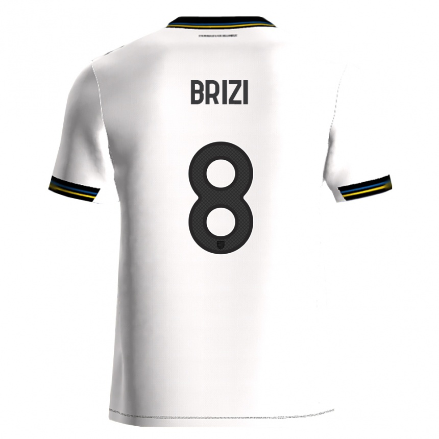 גברים כדורגל Andrea Brizi #8 לבן שחור ג'רזי ביתית 2025/26