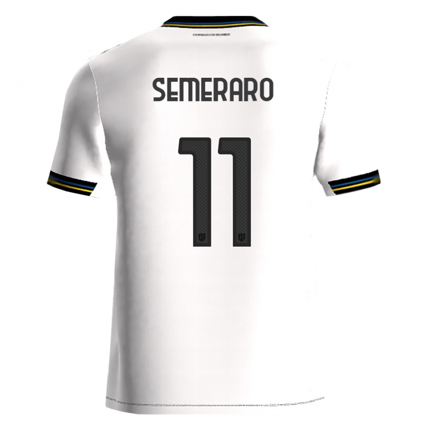 גברים כדורגל Riccardo Semeraro #11 לבן שחור ג'רזי ביתית 2025/26