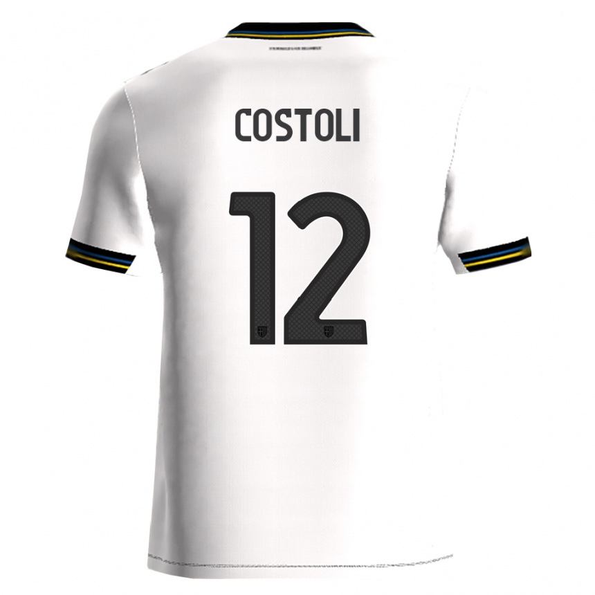 גברים כדורגל Luca Costoli #12 לבן שחור ג'רזי ביתית 2025/26