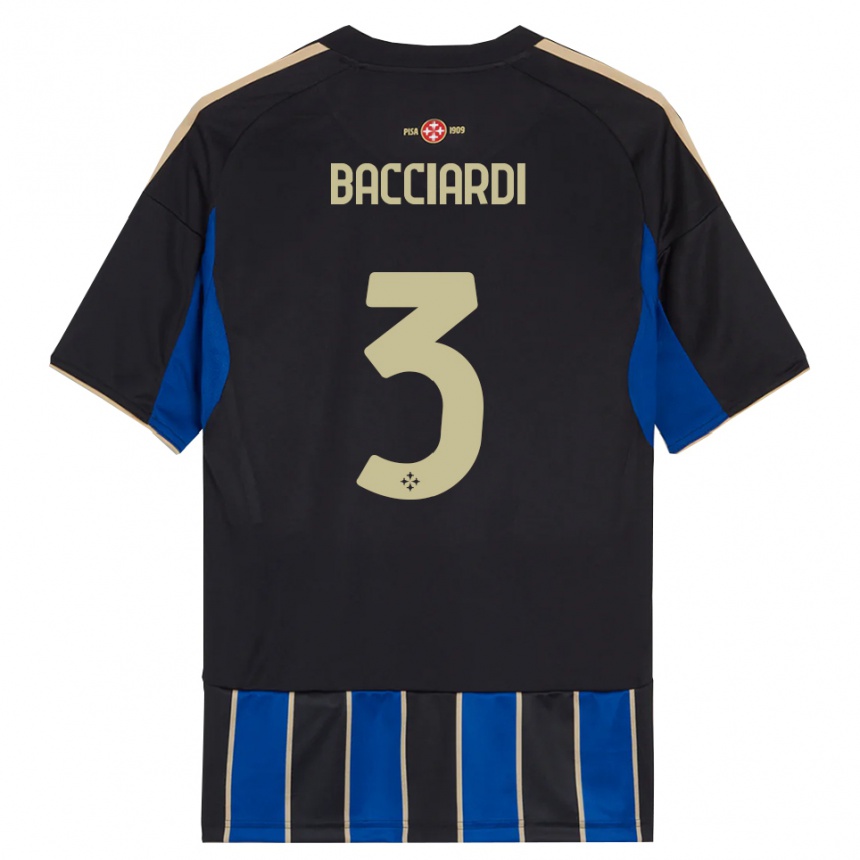 גברים כדורגל Lorenzo Bacciardi #3 שחור כחול ג'רזי ביתית 2025/26