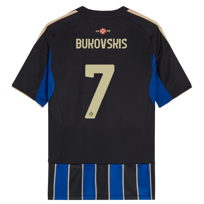 גברים כדורגל Aleksejs Bukovskis #7 שחור כחול ג'רזי ביתית 2025/26