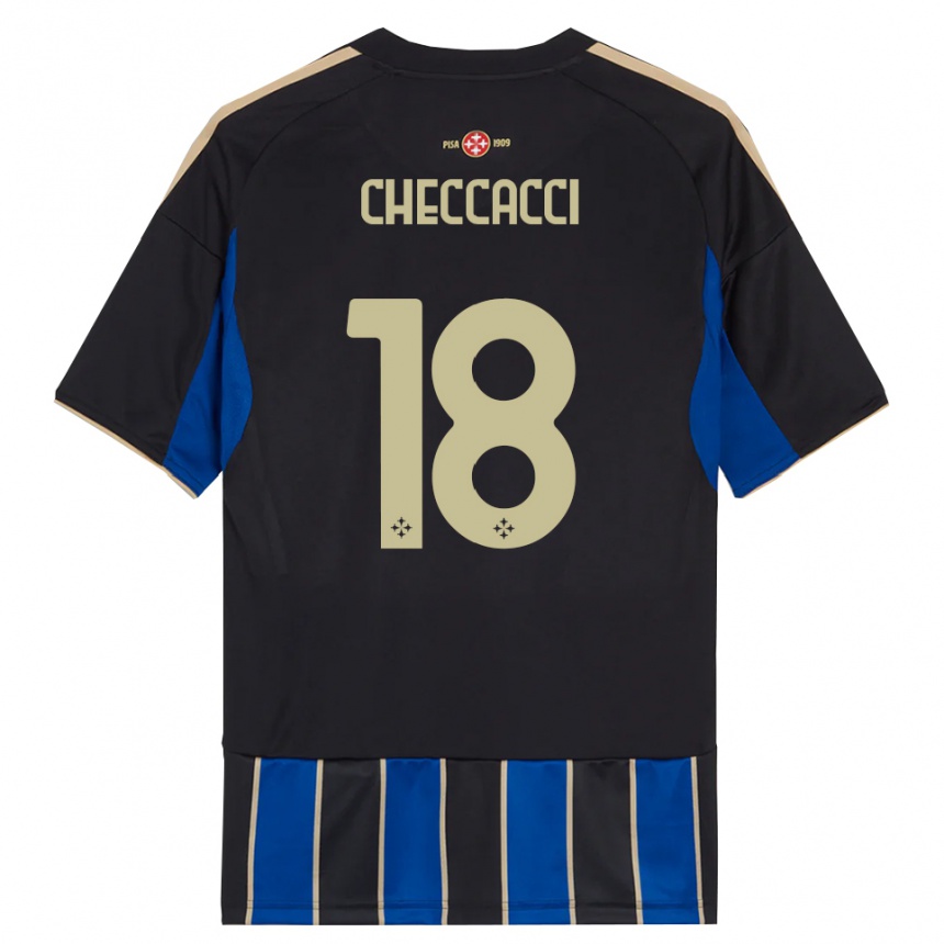גברים כדורגל Filippo Checcacci #18 שחור כחול ג'רזי ביתית 2025/26