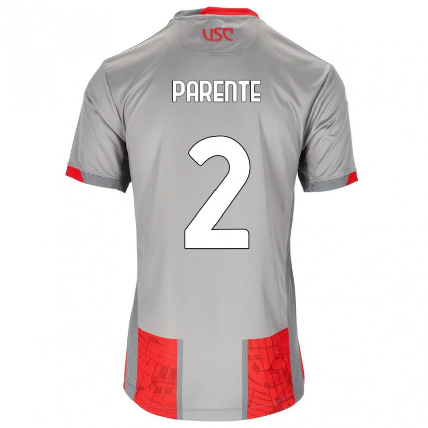 גברים כדורגל Mattia Parente #2 אדום אפור ג'רזי ביתית 2025/26
