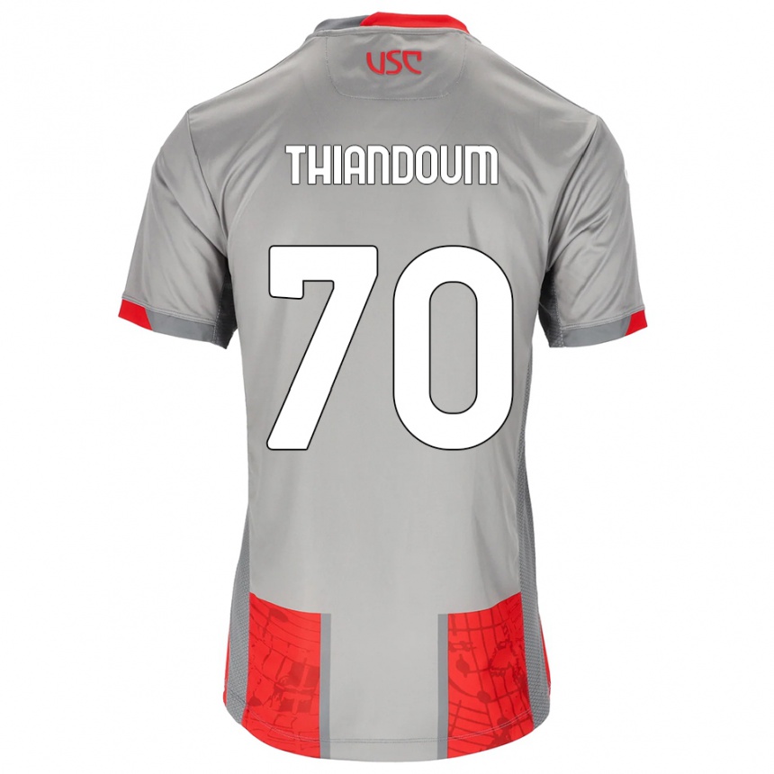 גברים כדורגל Omar Thiandoum #70 אדום אפור ג'רזי ביתית 2025/26