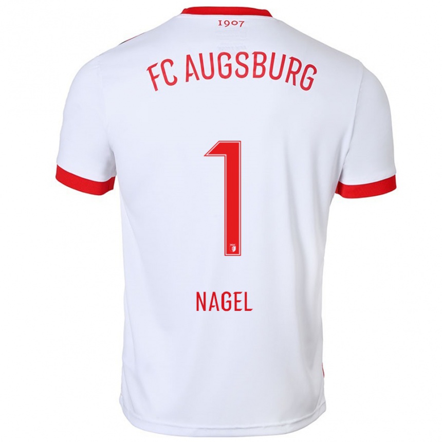 גברים כדורגל Timo Nagel #1 לבן אדום ג'רזי ביתית 2025/26
