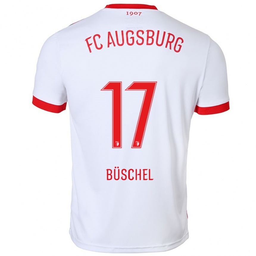 גברים כדורגל Alisa Büschel #17 לבן אדום ג'רזי ביתית 2025/26