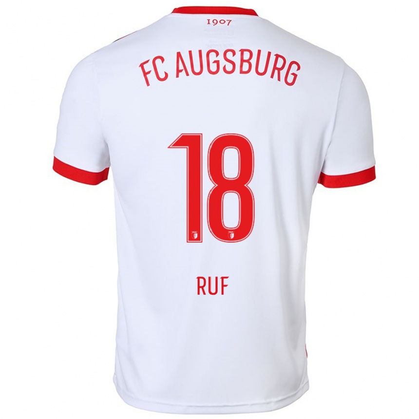 גברים כדורגל Jonas Ruf #18 לבן אדום ג'רזי ביתית 2025/26