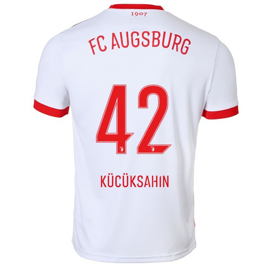 גברים כדורגל Mahmut Kücüksahin #42 לבן אדום ג'רזי ביתית 2025/26