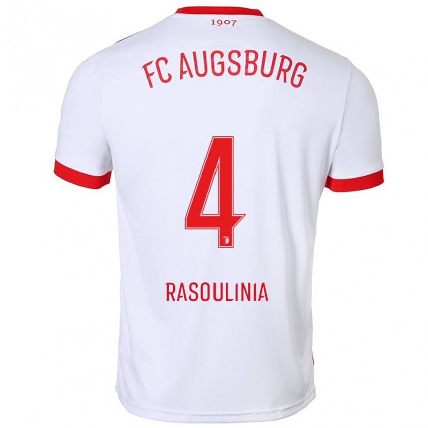 גברים כדורגל Nick Rasoulinia #4 לבן אדום ג'רזי ביתית 2025/26