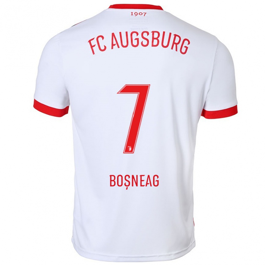 גברים כדורגל Ioan Boșneag #7 לבן אדום ג'רזי ביתית 2025/26