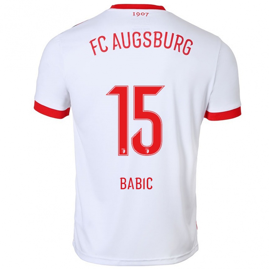 גברים כדורגל David Babic #15 לבן אדום ג'רזי ביתית 2025/26