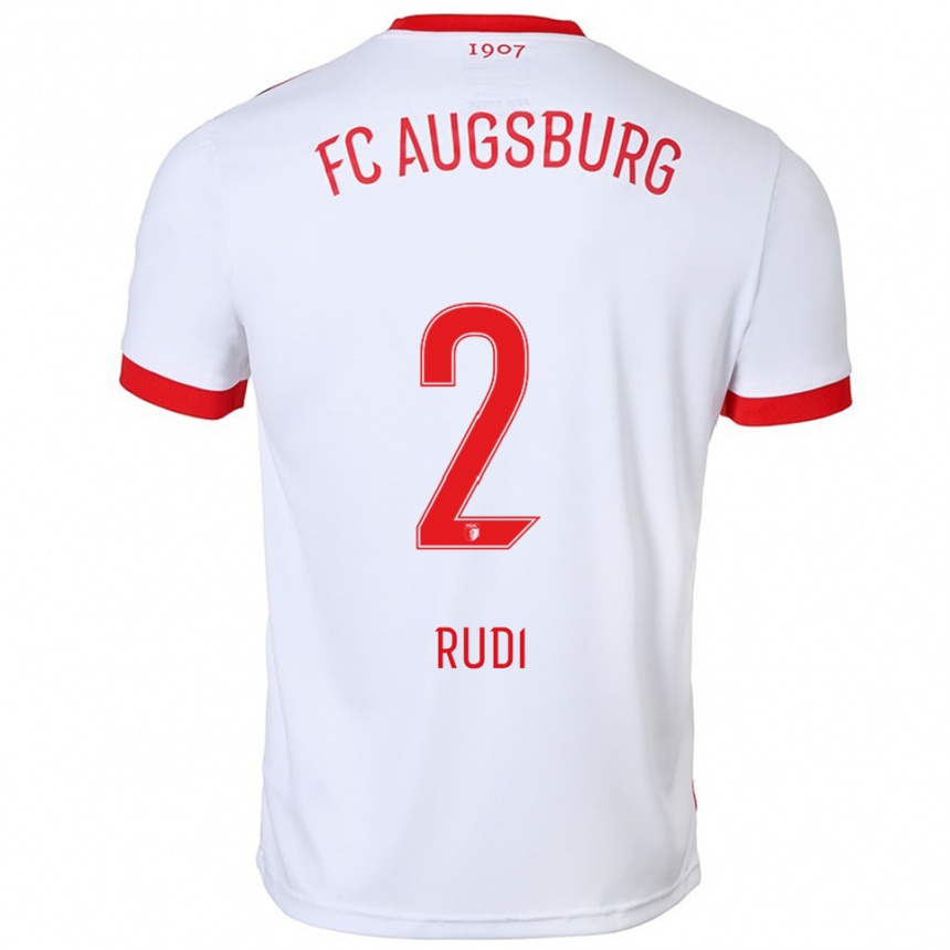 גברים כדורגל Rafael Rudi #2 לבן אדום ג'רזי ביתית 2025/26