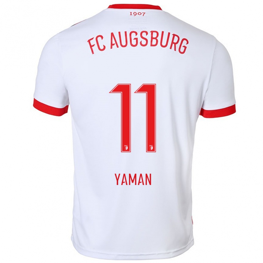 גברים כדורגל Kerim Yaman #11 לבן אדום ג'רזי ביתית 2025/26