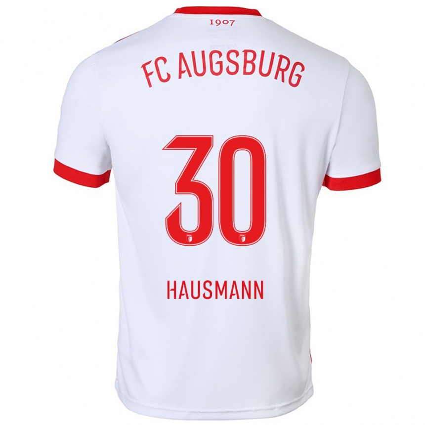 גברים כדורגל Daniel Hausmann #30 לבן אדום ג'רזי ביתית 2025/26