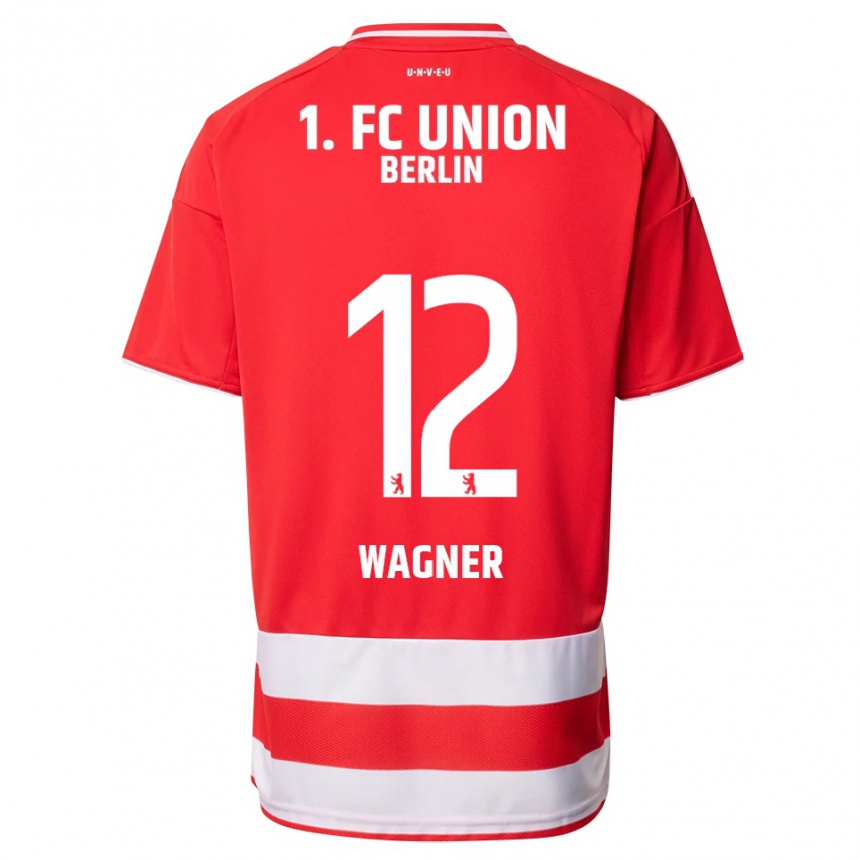 גברים כדורגל Melanie Wagner #12 אדום לבן ג'רזי ביתית 2025/26