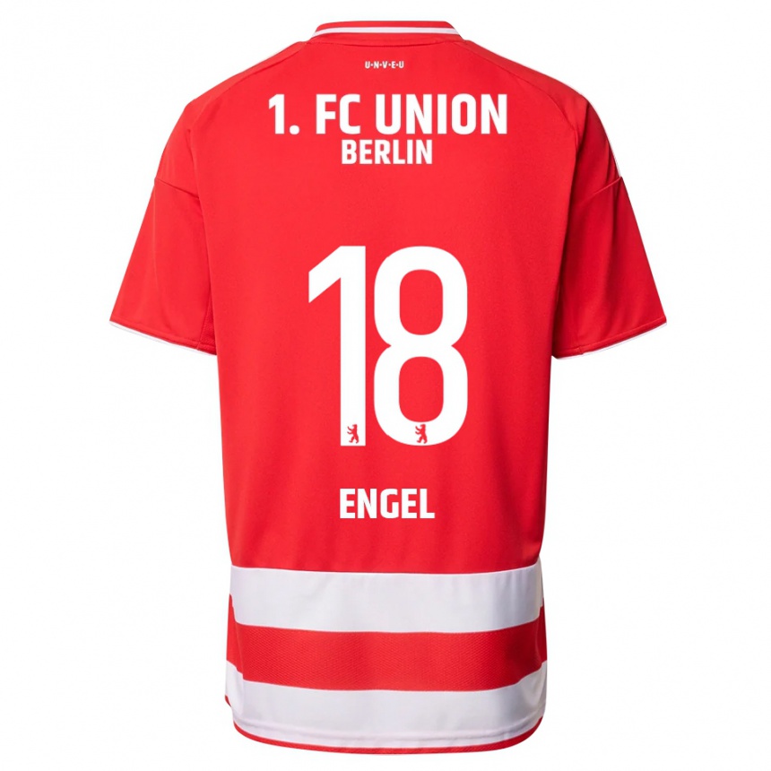 גברים כדורגל Oskar Engel #18 אדום לבן ג'רזי ביתית 2025/26