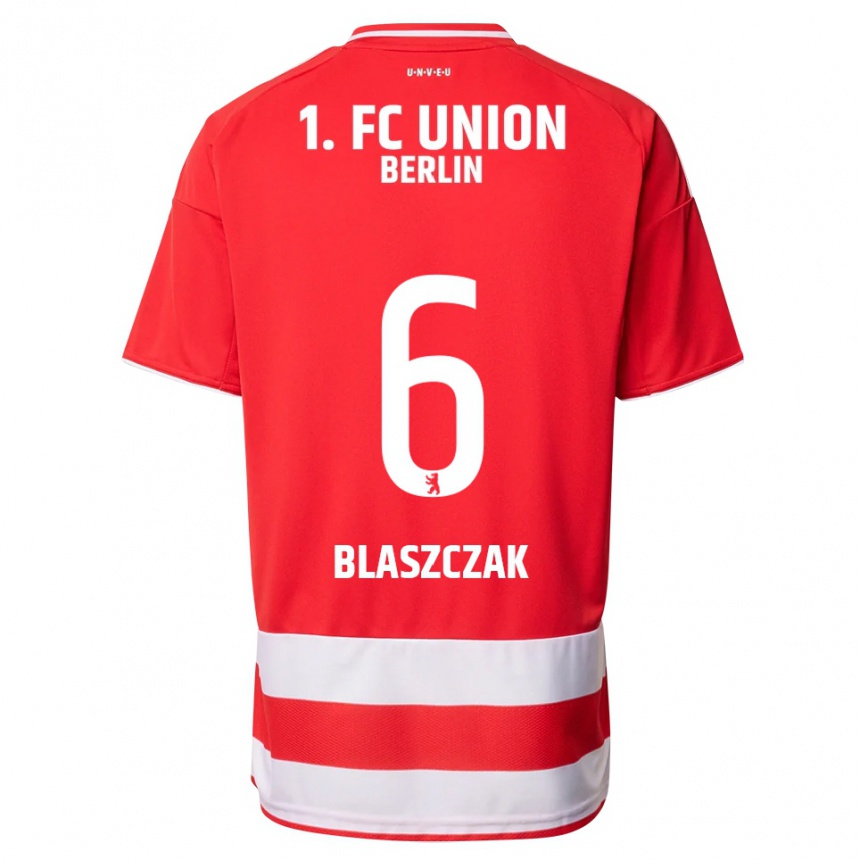 גברים כדורגל Tim Blaszczak #6 אדום לבן ג'רזי ביתית 2025/26