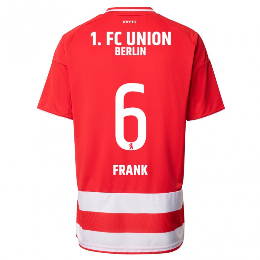גברים כדורגל Celine Frank #6 אדום לבן ג'רזי ביתית 2025/26