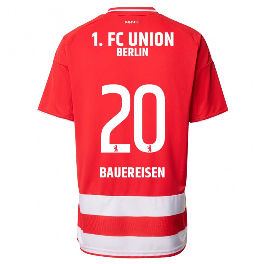 גברים כדורגל Nele Bauereisen #20 אדום לבן ג'רזי ביתית 2025/26