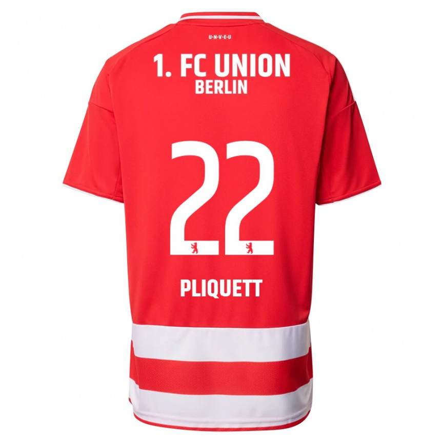 גברים כדורגל Bruno Pliquett #22 אדום לבן ג'רזי ביתית 2025/26