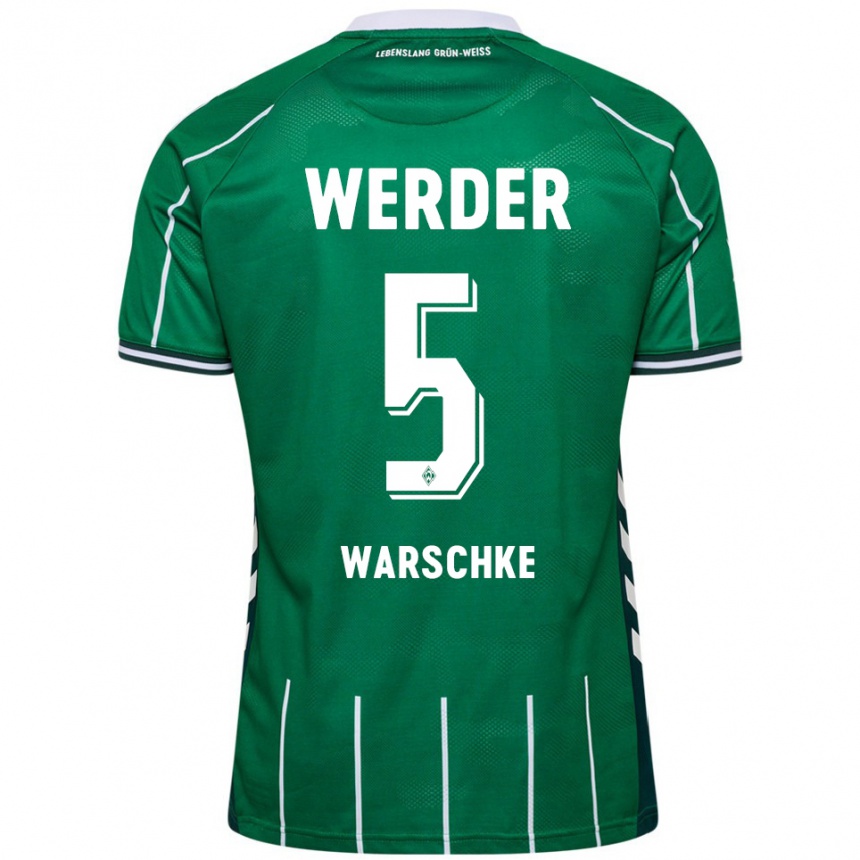 גברים כדורגל Bennett Warschke #5 ירוק לבן ג'רזי ביתית 2025/26