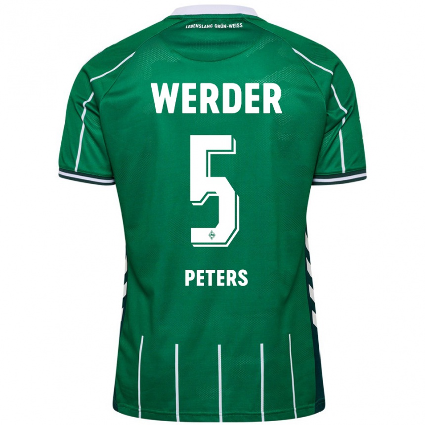 גברים כדורגל ג'ושוע פיטרס #5 ירוק לבן ג'רזי ביתית 2025/26